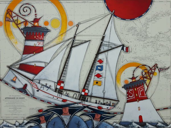 Goélette-École Notre-Dame d’Etel en mer d'Iroise