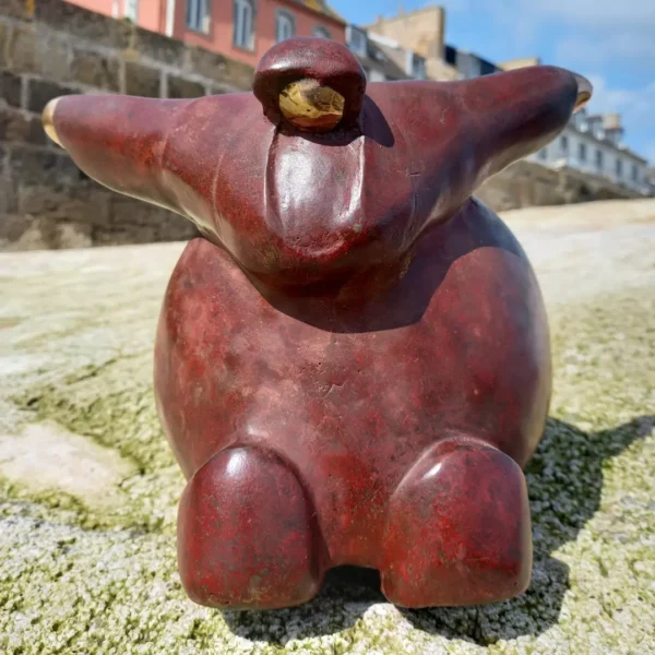 Bronze d'art Bretonne dans le vent