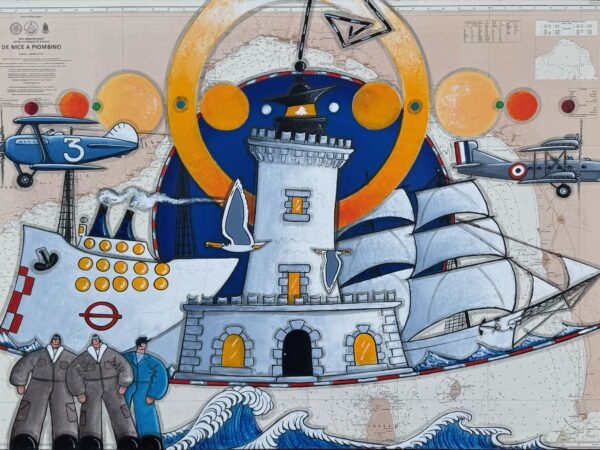 Les avions de Jean Casale et le phare de Giraglia au Cap Corse