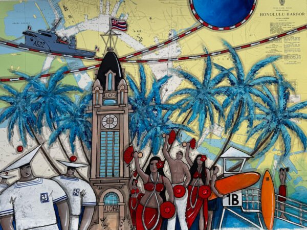 The welcome of French sailors in Honolulu