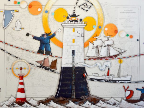 Le patrouilleur Gazelle et le phare de Sénequet