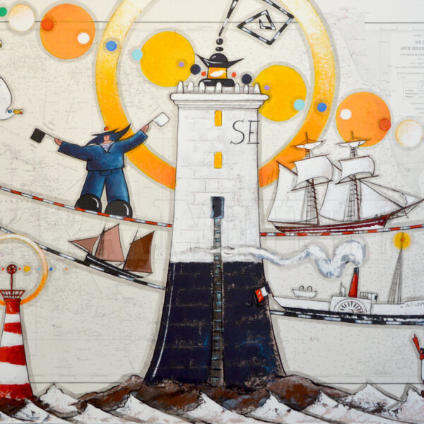 Le patrouilleur Gazelle et le phare de Sénequet