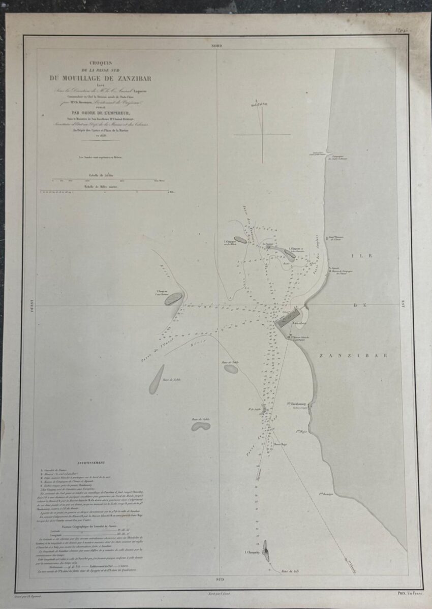 Carte marine à peindre - Abords de Zanzibar