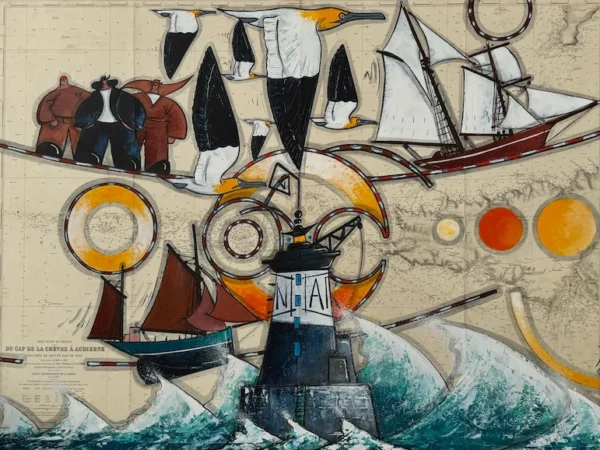 Ar Men dans les vagues de la mer d’Iroise