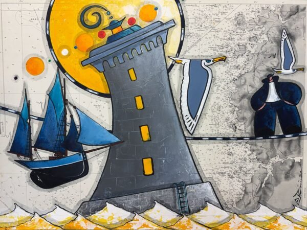 Phare du Four d’Argenton carte marine ancienne