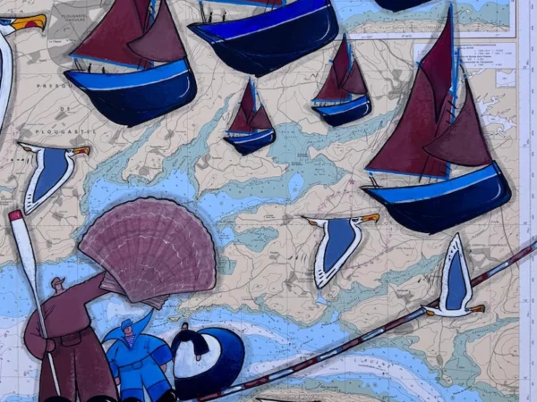 Tableau peinture les coquillers de la rade de Brest