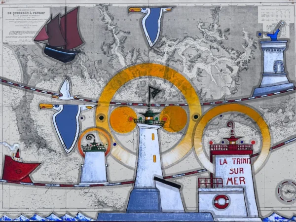 Peinture Les feux de la region de la Trinité-Sur-Mer