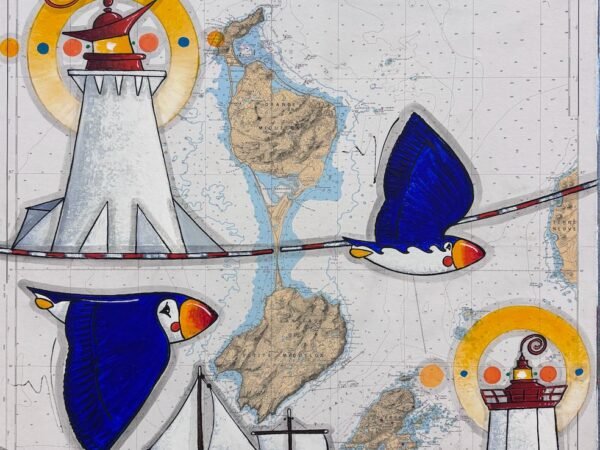 Peinture passage à Saint-Pierre et Miquelon à bord de la goélette Étoile